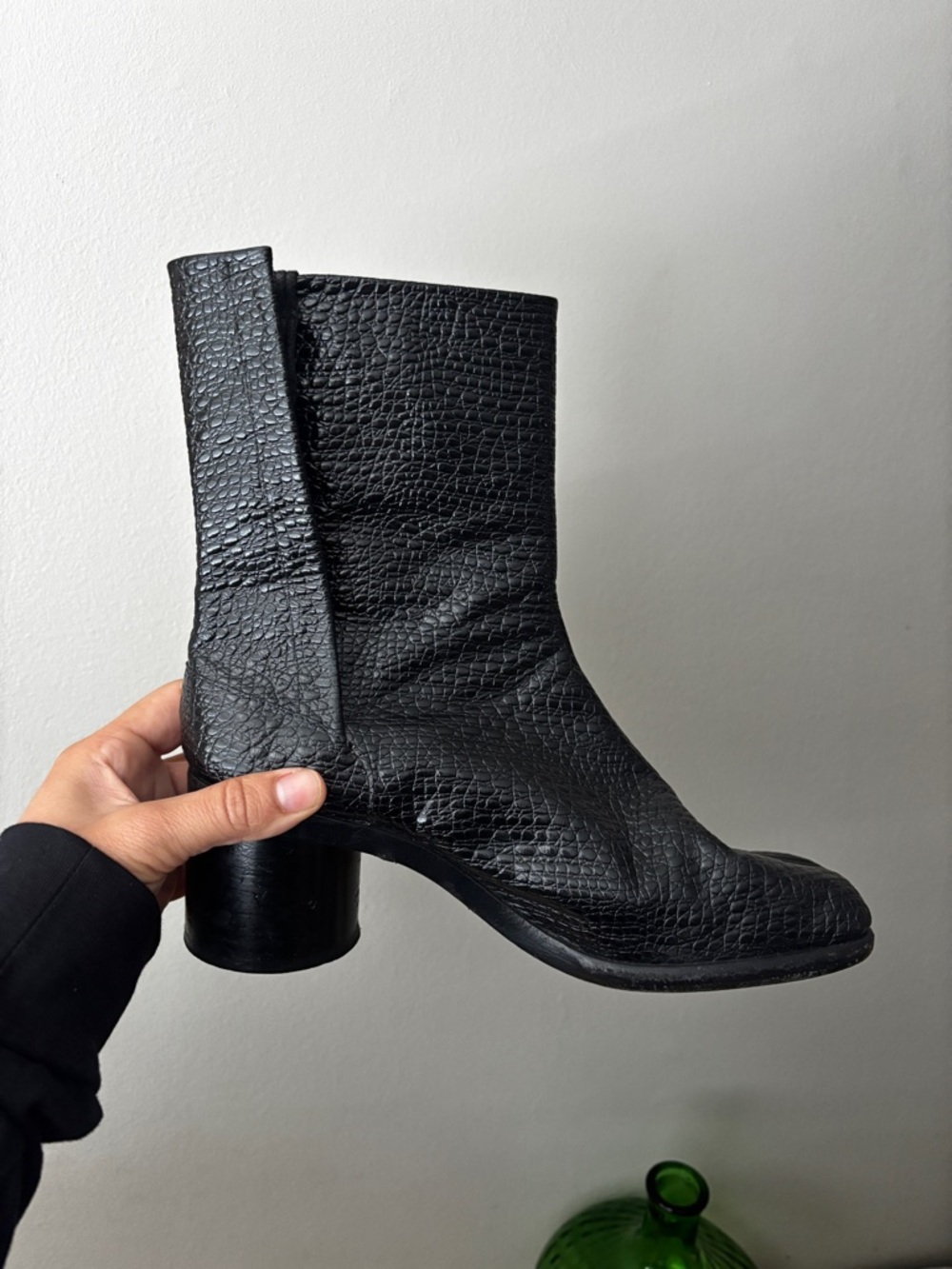 sz39 Margiela Tabi Black Textured heeled boot - Picture 7 of 12
